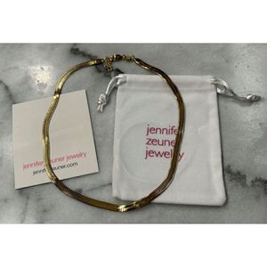 Jennifer Zeuner 14K IP Gold Plated Hamilton Herringbone Necklace